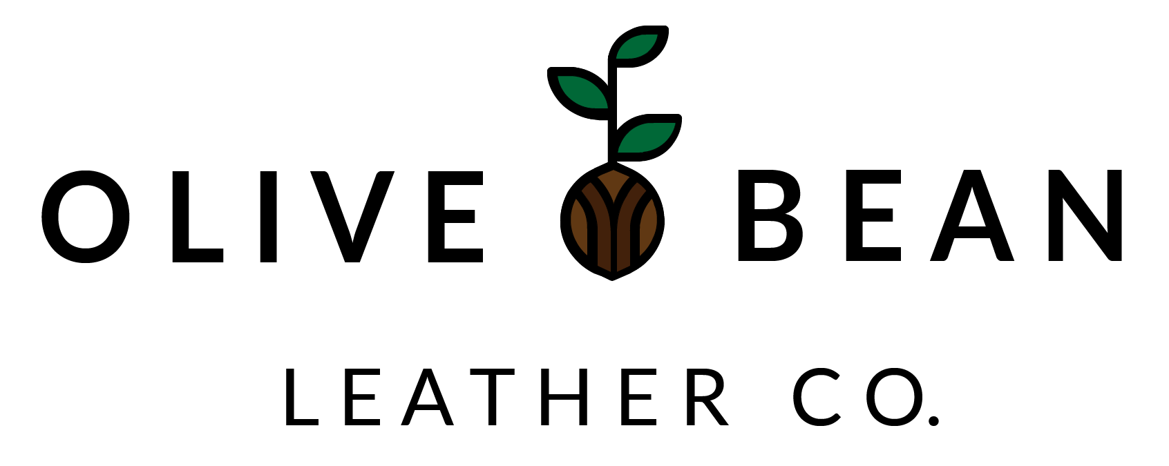 Official logo for Olive Bean Leather Co., a handcrafted local leather goods and functional apparel brand.